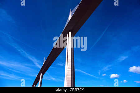 Millau Viaduct, A75, Millau-Creissels, Aveyron, Frankreich Stockfoto