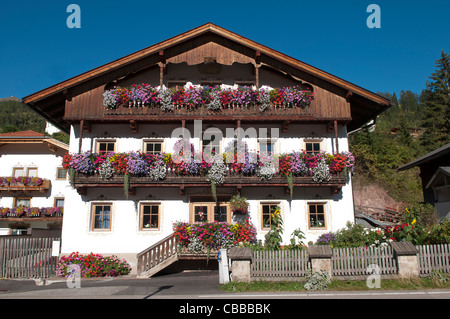 Traditionelles Haus, Sexten, Sesto, Val Fiscalina, Alta Pusteria Tal, Dolomiten, Südtirol, Italien, Europa, Italien Stockfoto