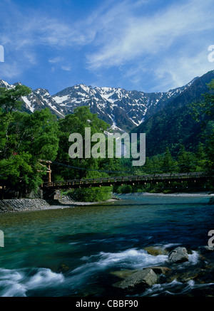 Azusa River und Hodaka Berge, Matsumoto, Nagano, Japan Stockfoto