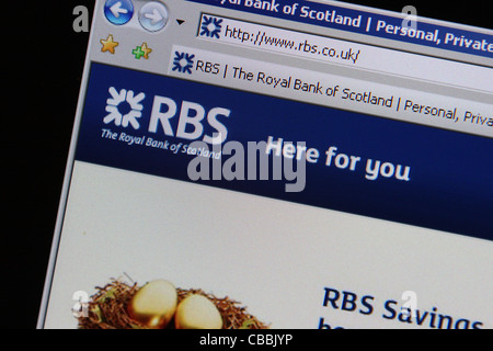 Königliche Bank von Schottland Rbs rbs.co.uk Webseite Stockfoto