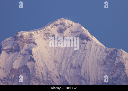 Zeigen Sie in der Morgendämmerung des Dhaulagiri von Poon Hill, Annapurna Sanctuary Region, Himalaya, Nepal, Asien an Stockfoto