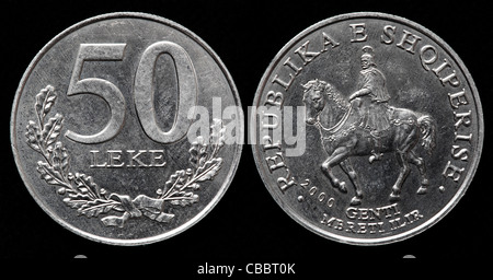 50 Leke Münze, Albanien, 2000 Stockfoto