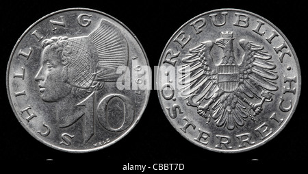 10-Schilling-Münze, Österreich, 1991 Stockfoto