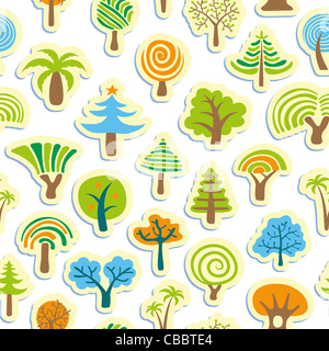 Darstellung der nahtlose Baum Hintergrund oder Wallpaper Stockfoto