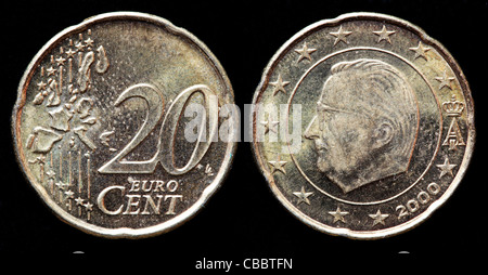 20 Euro-Cent-Münze, Belgien, 2000 Stockfoto