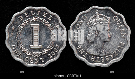 1-Cent-Münze, Belize, 2007 Stockfoto