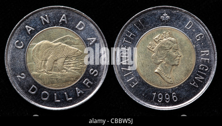 2 Dollar Münze, Kanada, 1996 Stockfoto