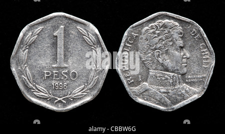 1-Peso-Münze, Chile, 1996 Stockfoto