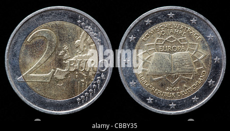 2-Euro-Münze, Deutschland, 2007 Stockfoto