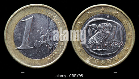1 Euromünze, Griechenland, 2002 Stockfoto