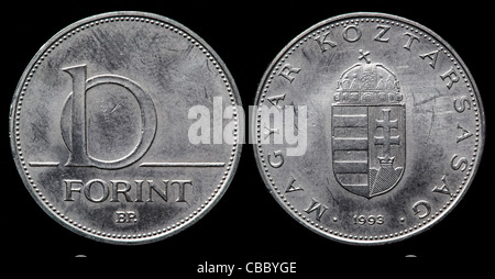 10-Forint-Münze, Ungarn, 1993 Stockfoto