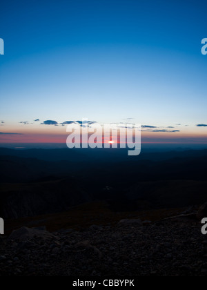 Sonnenaufgang bei 13.000 Fuß kann man von hier aus Denver. Mount Evans Wildnis, vordere Strecke, Kolorado. Stockfoto