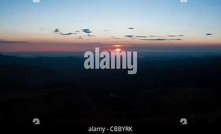 Sonnenaufgang bei 13.000 Fuß kann man von hier aus Denver. Mount Evans Wildnis, vordere Strecke, Kolorado. Stockfoto