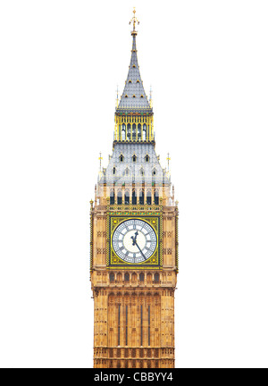 Big Ben, Houses of Parliament - isoliert auf weiß Stockfoto