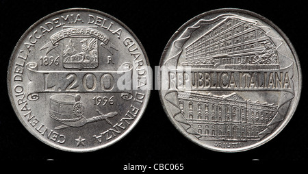 200 Lire Münze, Italien, 1996 Stockfoto