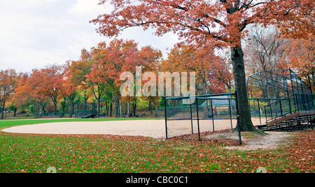 Leere Baseball-Spielfeld im Central Park, New York Stockfoto