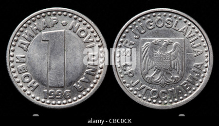 1 Dinar Münze, Jugoslawien, 1996 Stockfoto