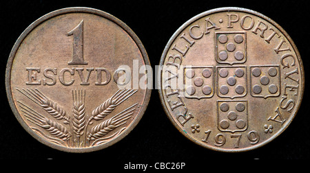 1 Escudo Münze, Portugal, 1979 Stockfoto