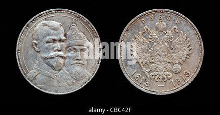 1 Rubel Silbermünze, Russland, 1913 Stockfoto