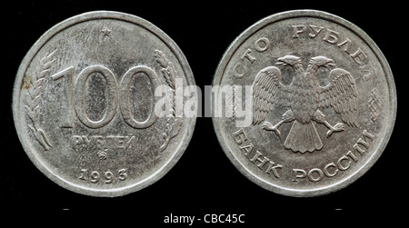 100 Rubel Goldmünze, Russland, 1993 Stockfoto