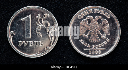 1-Rubel-Münze, Russland, 2009 Stockfoto