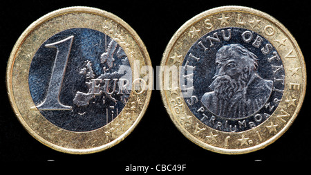 1 Euromünze, Slowenien, 2007 Stockfoto