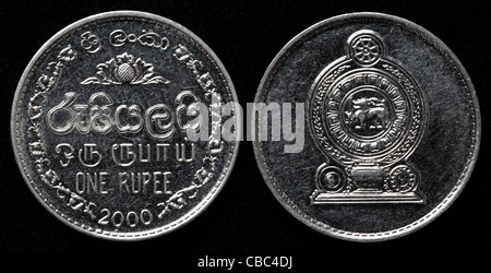 1-Rupie-Münze, Sri Lanka, 2000 Stockfoto