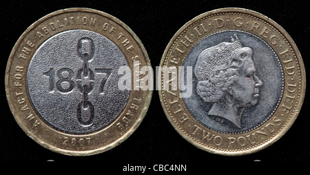 2 Pfund Münze, UK, 2007 Stockfoto