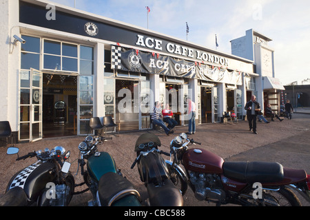 England, London, Reunion Tag im Ace Cafe Stockfoto