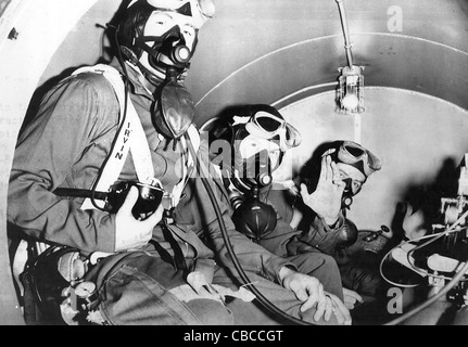 Aircrew geschult Sauerstoff während WW11 Stockfoto