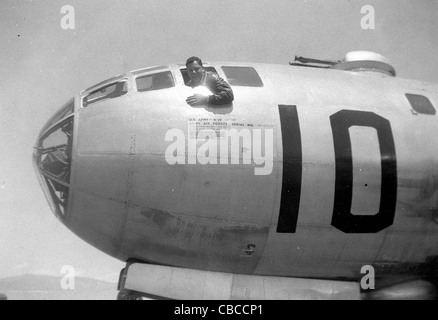 Die Nase eines WW11 USAAF B29 Superfortress-Bomber Stockfoto