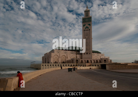 Hassan II Moschee in Casablanca Marokko, Boulevard Sidi Mohammed Ben Abdellah Stockfoto