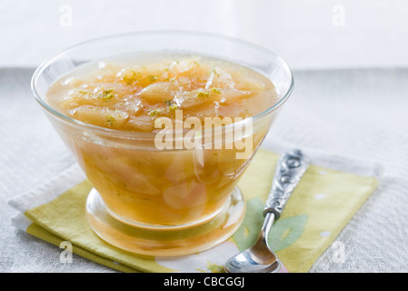 Birne und Limetten Marmelade Stockfoto