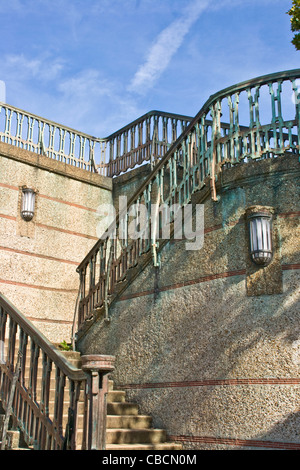 Klasse 2 aufgeführten Art-Deco-Treppe von Maxwell Ayrton Twickenham Bridge London England Europa Stockfoto