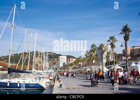 Neu renovierte Hafen von Málaga, Costa Del Sol, Andalusien, Spanien. Stockfoto