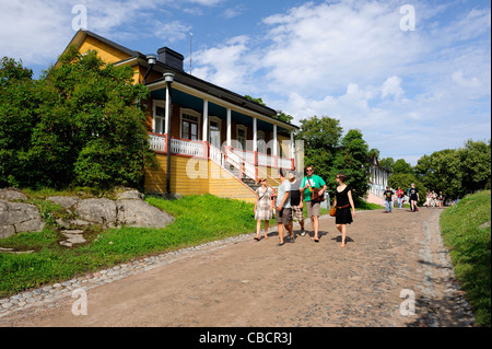 Russischen Kaufleute durften im Seegebiet Festung Suomenlinna im 19. Jahrhundert zu begleichen. Kaufleuten gebaut aus Holz... Stockfoto