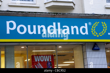 eine Poundland speichern-Zeichen, uk Stockfoto