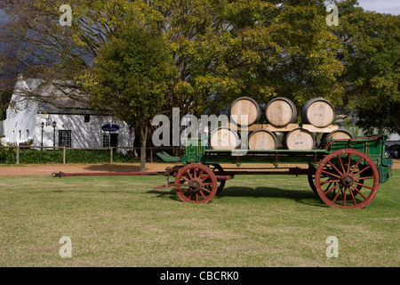 Stellenbosch: Blaauwklippen Estate - Ansatz zur Weinprobe Keller Stockfoto