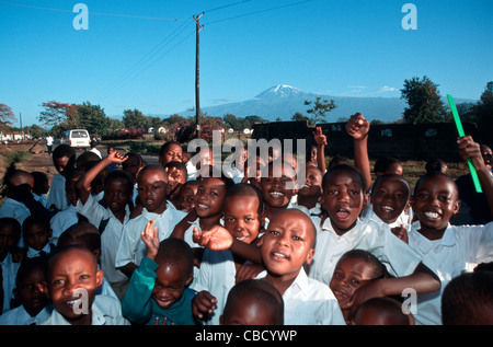 Glückliche Kinder in einer Grundschule in Moshi Kilimanjaro-Region Tansania Stockfoto