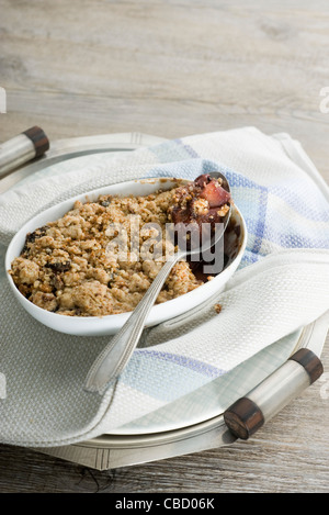 Winter Frucht-crumble Stockfoto