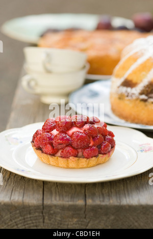 Himbeer-Tarte Stockfoto