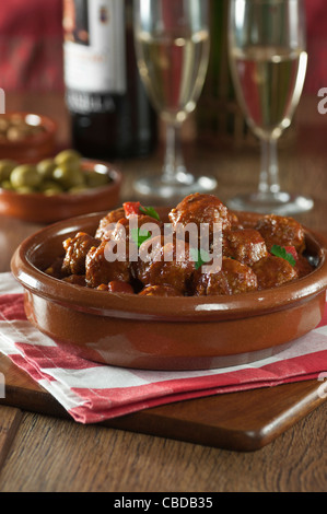 Spanische Fleischbällchen. Albondigas. Stockfoto