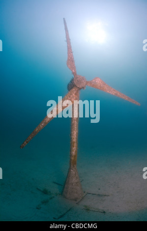 Mühle Skulptur zum ersten in der Welt Unterwasser museum Leaders' Gasse oder sowjetischen Atlantis Stockfoto