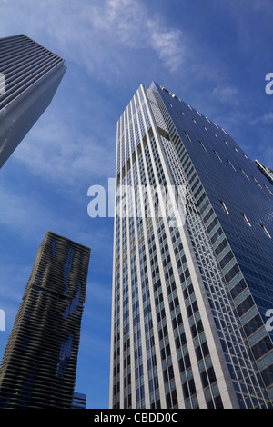 Aon Center, Aqua-Gebäude und Blue Cross Blue Shield Gebäude, Chicago, Illinois. Stockfoto
