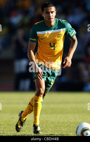 Tim Cahill von Australien in Aktion während einer internationalen Fußball-Testspiel gegen die Vereinigten Staaten vor der WM 2010. Stockfoto