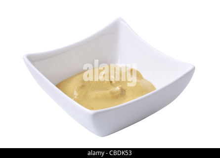 Würzigen Senf in einer kleinen Schüssel quadratisch Stockfoto