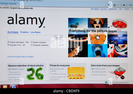 Alamy Homepage Computer Bildschirm, Greater London, England, Vereinigtes Königreich Stockfoto