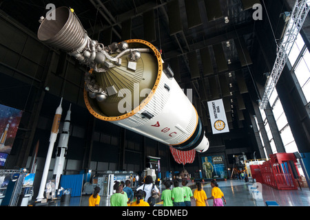 Alabama, Huntsville, USA Platz & Rocket Center, Davidson Zentrum für Weltraumforschung, Saturn V-Rakete, dritte Stufe Motor Stockfoto