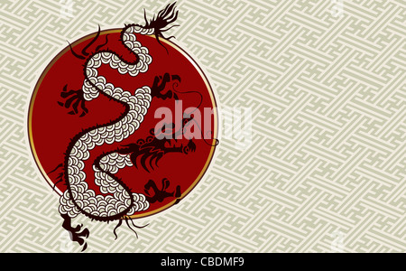 Chinesische Drachen Wasser Jahr mit Goldene Zahl 2012 Hintergrund. Stockfoto