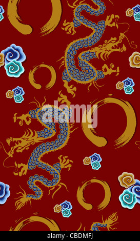 2012 Chinesischer Drache von Wasser im Vergleich zum Grunge Hintergrund. Stockfoto